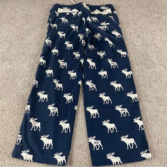 Abercrombie & Fitch Men's M Moose Dorm Lounge Pants Navy AOP Preppy Y2K  E27 - Picture 1 of 9
